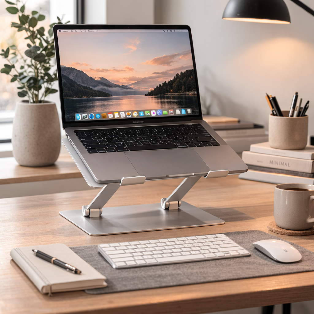 Adjustable Foldable Laptop Stand for Desk – Ergonomic Aluminum Laptop Riser