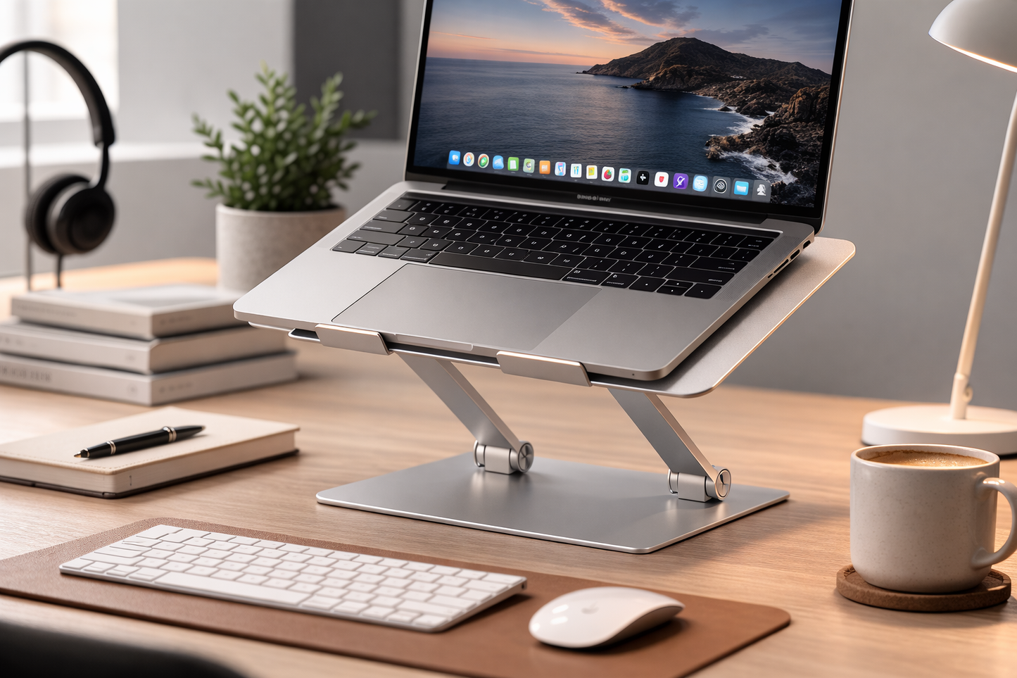 Adjustable Foldable Laptop Stand for Desk – Ergonomic Aluminum Laptop Riser