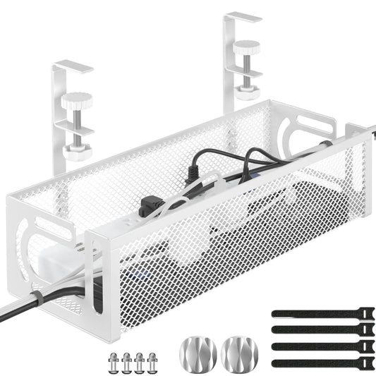 Under Desk Cable Management Tray – Desk Cable Organizer for Power Strips & Cords